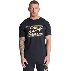 Gianni Kavanagh Black Theater Gold T-shirt voor heren, zwart.