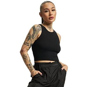 Urban Classics Dames cropped rib top dames T-Shirt (1-Pack), zwart (black 7), M