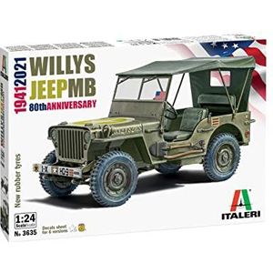 Italeri Modelauto model Willys Jeep MB 80e verjaardag 1941-2021