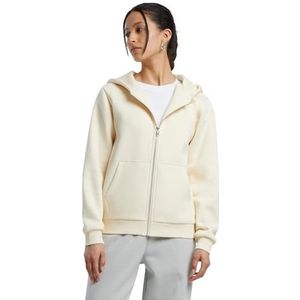 Build Your Brand By290-dames Fluffy Zip Hoody Sweatshirt met capuchon voor dames (1 stuk), Wit zand, 3XL