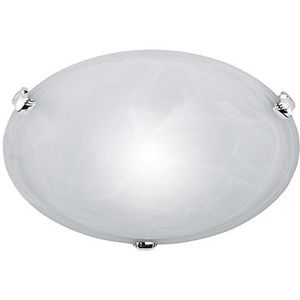 Trio 6105011-01 plafondlamp van glas met 1 lamp E27, 60 W, albastwit, 30 cm, wit, diameter 30 cm