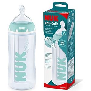 NUK First Choice+ Professional Anti-Colic-babyfles, 0-6 maanden, temperatuurcontrole, 300 ml, BPA-vrij, siliconen drinkzuiger