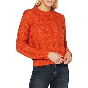 PIECES Pcsenna Dames Pullover Ls O-Neck Knit Bc, Oker