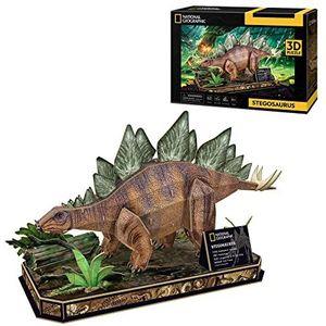partytown National Geographic Stegosaurus 3D-puzzel, dinosaurussen, 3D-puzzel voor kinderen van 8 jaar, dinosauruspuzzel, dinosaurusspellen