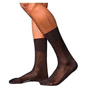 FALKE Heren nr. 9 ademende sokken katoen lichte glans versterkt platte teennaad effen hoge kwaliteit elegant voor kleding en werk 1 paar, Bruin 5930