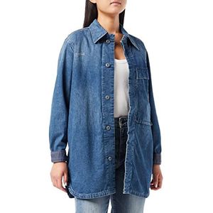 G-Star Raw Mysterieus dameshemd, blauw (kamer onscherp, antiek, blauw C970-d342), XS, Blauw (Space Onscherpte Antiek Blauw C970-D342)