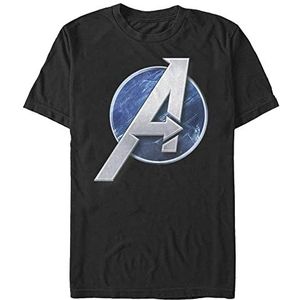 Marvel T-shirt à manches courtes unisexe Avengers Game Circle Logo Organic, Noir, XXL