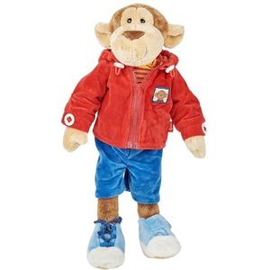 Sigikid 40989 Meisjes En Jongens, Knuffeldier Leeraap, Spelenderisch Aan Uittrekken Leren, Rood/Donkerblauw,Stk