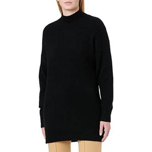 Object Objellie L/S Knit Tunic Noos Sweater, dames, zwart, S, zwart.