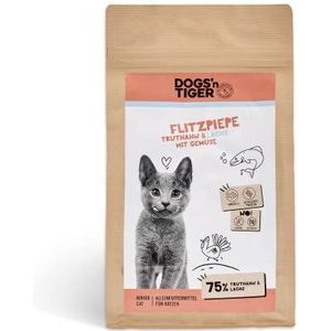 Dogs'n Tiger - Flitzpiepe - droogvoer voor kittens met 75% vlees - zonder suiker en granen - kalkoen en zalm met groenten - 1 x 10 kg