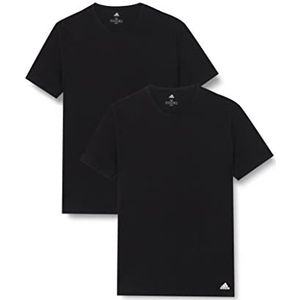 Adidas Sports Underwea T-shirt voor heren, ronde hals, bovenlaag, 2 stuks, zwart.