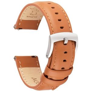 OTTOODY Horlogebandje van leer, met snelsluiting, leverbaar in breedtes 18, 19, 20, 21, 22 mm - Stijlvolle horlogeband, volnerf leer, voor dames en heren, voor smartwatch en horloge, Lichtbruin