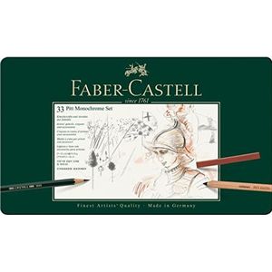 Doos met 33 Pitt monochrome potloden Faber-Castell