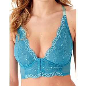 Gossard Superboost kanten beha met diepe V-hals voor dames, Oceaan Blauw