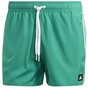 adidas Clx 3-Stripes Zwempak voor heren, kort groen/wit