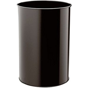 Durable 330301 Afvalemmer van metaal, rond, 30 liter, zwart