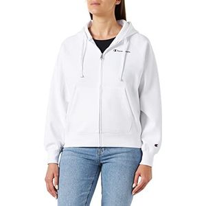 Champion Legacy American Classics Stretch Interlock Small Logo Boxy Full Zip Hoodie dames, wit, M, Wit.