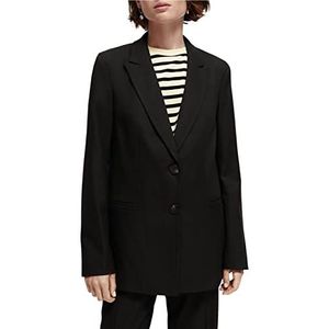 Scotch & Soda Maison Relaxed Fit Single Breasted Tailored Blazer Casual Black 0008, XL dames, zwart 0008, XL, Black 0008