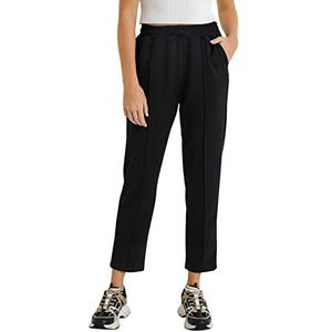 Koton Pantalon court côtelé pour femme, Noir (999)., XS