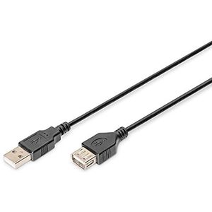 DIGITUS USB 2.0-3.0 m verlengkabel USB A (mannelijk) naar USB A (vrouwelijk) 480 Mbit/s USB compatibel zwart