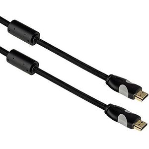 Thomson HDMI™-kabel (Highspeed, HDMI-stekker op stekker, plat, Ethernet, verguld, kabellengte 3 m, 18 GBit/s, resolutie 4096 x 2160 pixels, ferriet) zwart/grijs