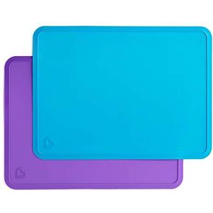 Munchkin Set van 2 siliconen placemats voor kinderen, blauw/paars