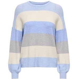 ONLY Onlatia L/S Stripe Pullover Knt Noos Damestrui van viscose-mix (1 stuk), Kentucky Blue.