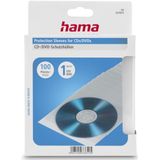Hama Beschermhoezen (voor CD/DVDs/Blu-Ray, smal design, kunststof hoes, 100 stuks) transparant