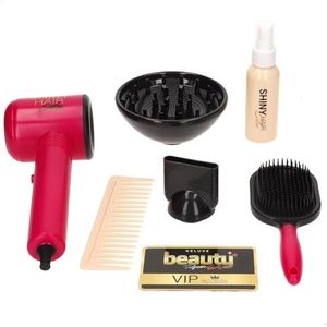 ColorBaby 47815 Beauty Fashion Girls Kapsalon voor meisjes, haardroger, realistische functies, 7-delige set, meisjesspeelgoed, schoonheidsspel voor kinderen, vanaf 3 jaar