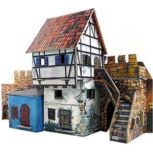 Keranova keranova250 27 x 10 x 17 cm papier Clever middeleeuwse stad huis nabij de muur 3D puzzel