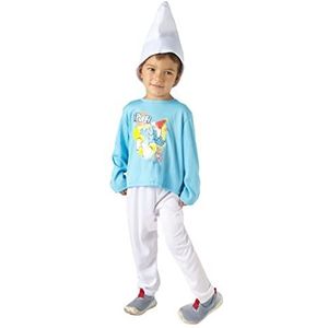 Ciao Smurf kostuum kinderen jongens originele Smurfen (maat 4-5 jaar) met hemelse mantel / wit