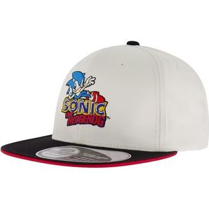 Concept One Sonic Le Hérisson réglable avec Bord Plat, Casquette de Baseball en Coton, Blanc, Taille Unique Mixte