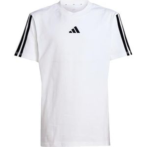 adidas Mixte enfant ESSENTIALS 3 STRIPES T-SHIRT, White/Black, 15-16 Years