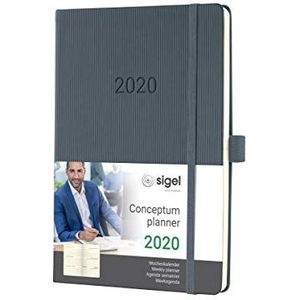 SIGEL C2066 Conceptum-weekplanner 2020, hardcover, 14,8 x 21,3 cm, donkergrijs