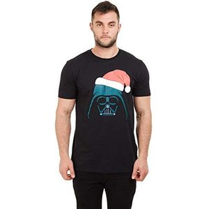 Star Wars Vader Santa T-shirt voor heren, zwart.
