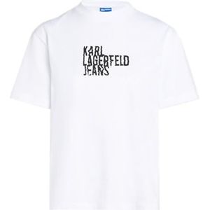 KARL LAGERFELD JEANS Klj Regular Sslv T-shirt met logo voor dames, Wit