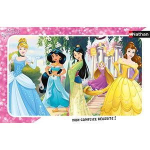 Nathan - Puzzle Enfant - Cadre 15 pièces - Jolies princesses Disney - Fille ou garçon dès 3 ans - Puzzle de qualité supérieure - Carton épais et résistant - Princesses - 86169