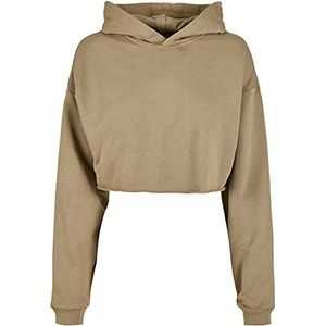 Urban Classics Oversized cropped hoodie voor dames, Khaki (stad)