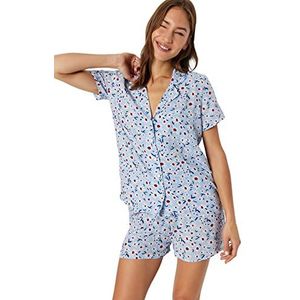 Trendyol Femmes Floral Middle Woven Shirt-Short Pajama Set de pyjama pour femme, Very Colorful, 34