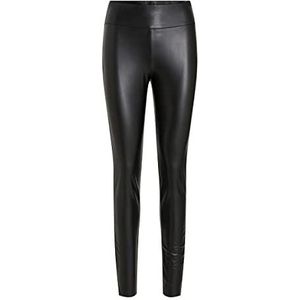 Vila Dameslegging met hoge taille, gecoat, zwart, maat M, zwart.