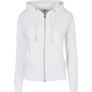 Urban Classics Klassieke hoodie voor dames met ritssluiting, trainingspak voor dames, Wit
