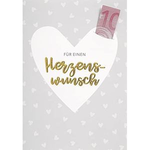 Perleberg Algemene geldkaart - Lifestyle Collection - cadeaukaart met hart en geldsleuf - geldkaarten met bijpassende envelop - cadeaukaart 11,6 x 16,6 cm