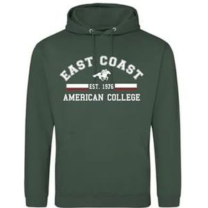 AMERICAN COLLEGE USA Sweatshirt met capuchon, uniseks, kinderen, jongens en meisjes, uniseks, kinderen, 1 stuk, Groen