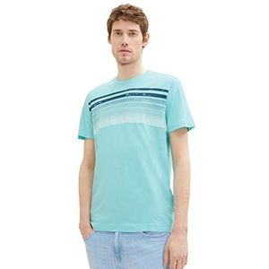 TOM TAILOR 1036422 heren T-shirt gestreept (1 stuk), 31046 - Tibetaanse Blue Stone