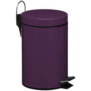 Premier Housewares Pedaalemmer met 3 l, vuilnisemmer in violetkleur, binnenemmer van kunststof