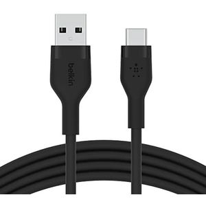 Belkin BoostCharge Flex USB-C naar USB-A-kabel (2 m), USB-IF-gecertificeerd, oplaadkabel voor iPad Pro, Galaxy S21, Ultra, Plus, Note 20, Pixel enz. (zwart)