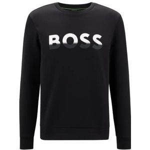 BOSS Heren Salbo 1 sweatshirt, katoenmix met logo Color Block, zwart, XL, zwart.