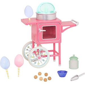 Glitter Girls Battat - Cotton Candy Machine op wielen voor 14-inch poppen - speelgoed, kleding en accessoires voor meisjes van 3 jaar oud en up