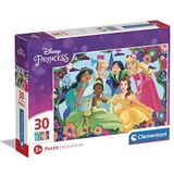 Clementoni - Disney Princess Supercolor Princess-30 stukjes, kinderen 3 jaar, cartoon-puzzel, gemaakt in Italië, 20276