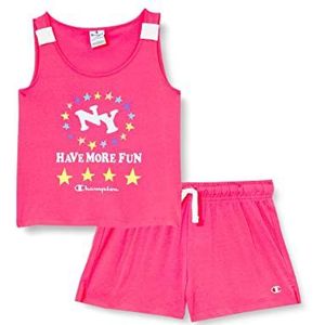 Champion Legacy Fun Club-tanktop & shorts kostuum voor kleine meisjes en kleine meisjes, roze fluorescerend, 13-14 jaar, roze fluorescerend